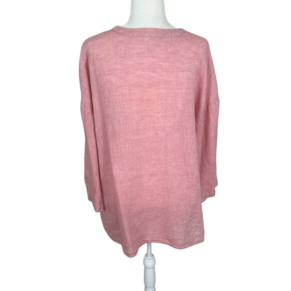 J.Jill Pure Jill Linen Popover Tunic Top Size XL Classic Coastal Resort Vacation - Picture 7 of 13